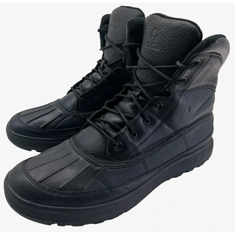 Nike ACG Hiking Boots Mens 13 Black Leather ACG Duck Winter Ankle 523393-090